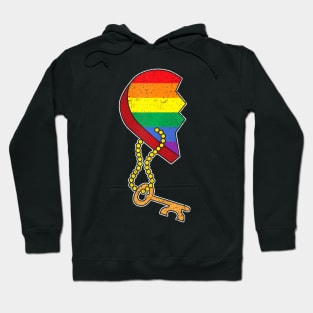 Matching Half Heart Gay Pride Lgbt Q Flag Couple Lock Love Hoodie